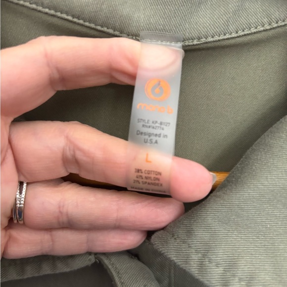 Mono B Sage Green Women’s Utility Short-Sleeved Jumpsuit 6 Pockets, Size L - Picture 3 of 11